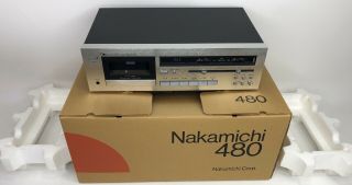 Nakamichi 480 2 Head Cassette Tape Deck Silver With Box Parts