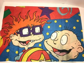 Vintage 1997 Nickelodeon Rugrats Pillow Case Tommy Chuckie Angelica Dog Spike