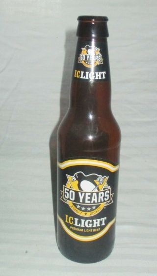 2016 Pittsburgh Penguins 50 Years Bottle Iron City Ic Light Beer Pit Brewing