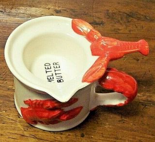 Lobster Theme 2 Piece Melted Butter Warmer Japan Authentic Vintage