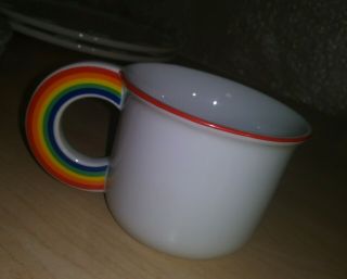 Vintage Vandor 1978 Retro Rainbow Handle Ceramic Coffee Mug Cup