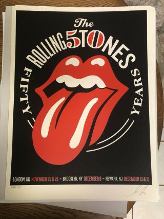 The Rolling Stones Obey 50th Anniversary Tour Poster Shepard Fairey Ny Uk 2012