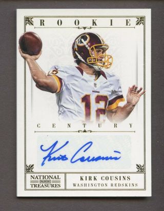 2012 National Treasures Century Kirk Cousins Rc Rookie Auto 46/49 Redskins