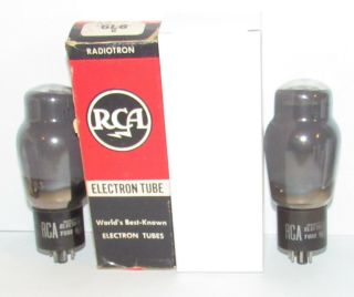 Identical Pair (2) - Rca 6l6g Smoked Glass Amplifier Tubes.  Tv - 7 Test Strong.