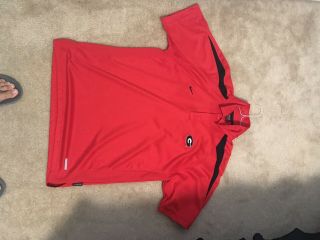 Nike Georgia Bulldogs Polo Shirt Mens Large Red Black Embroidered Nike Golf
