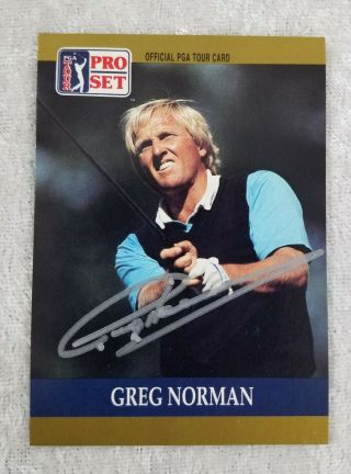 Greg Norman Signed Autographed Auto 1990 Pro Set 50 Pga Tour Golf Card