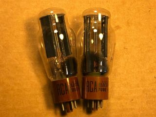 Matched Pair Nos 1959 Rca 5r4gy Tubes Test Great Black Plates Hanging D Getters