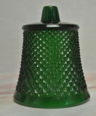 Vintage Green Diamond Cut Peg Leg Votive Candle Holder