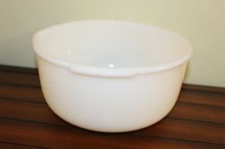 Vintage Fire King Made For Sunbeam Mixmaster Large White Milk Glass Mixing Bowl