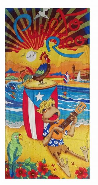 Puerto Rico Rican 30 X 60 Inchs Beach Towel (cotton Twill) Boricua Flag 7