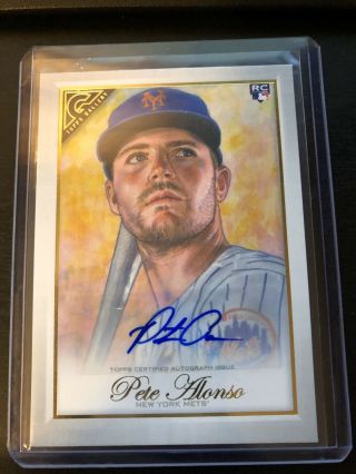 2019 Topps Gallery Pete Alonso Auto 24 York Mets Rookie Of The Year