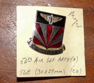 Vintage U.  S.  Army Dui - Insignia - 56th Air Defense Artillery - Marked Meyer 9m