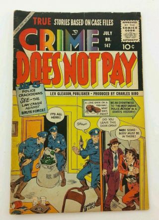 Vintage 1955 Crimes Does Not Pay Comic Book Lev Gleason July No.  147