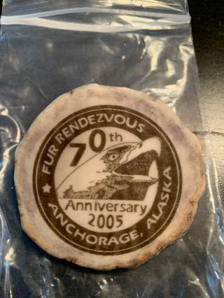 2005 Anchorage Alaska Fur Rendezvous Rondy Moose Antler Pin 70th Anniversary
