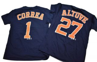 2 Majestic Youth Houston Astros Carlos Correa & Jose Altuve Shirt Shirts Look S