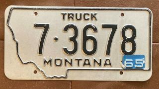 Montana 1965 Flathead County Truck License Plate Quality 7 - 3678
