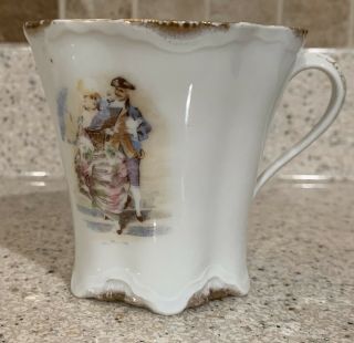 Vintage Porcelain Victorian Shaving Mug Mustache Cup Gilded Made In Germany