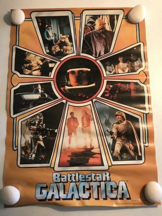 Battlestar Galactica Vintage 1978 Poster Pro Arts Collage 20x28,  Bonus Poster