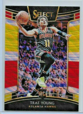 2018 - 19 Panini Select Basketball Trae Young Tri Color Prizm Red Yellow White