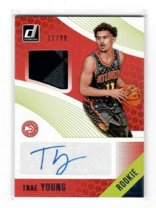 Trae Young 2018 - 19 Donruss Rookie Materials Auto 
