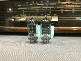 Date - Matched Pair RCA 7025 VACUUM TUBES,  Long 17mm gray plates D getter TEST@NOS 2