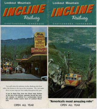1960s Lookout Mountain Incline Railway Travel Brochure Chattanooga Tennessee Tn