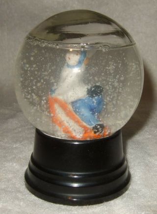 Glass Snow Globe Child On Sled In Snow Vintage Snow Globe Estate Find