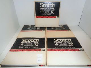 Vintage 5 Scotch Brand 7 " Reel To Reel Tapes Previously Recorded On " B "