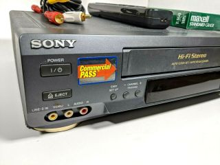 Sony SLV - AX10 VCR 4 Head HiFi Stereo VHS Player With Remote Commercial Pass Tech 2