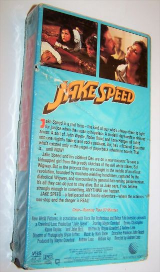 Vintage 1986 Jake Speed VHS Video Cassette Movie WAYNE CRAWFORD / JOHN HURT 3
