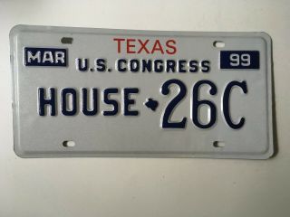 1999 Texas Us Congress License Plate House Of Representatives Political