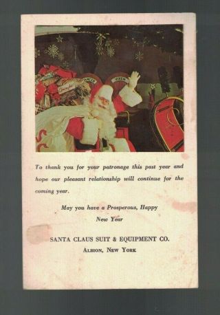 Santa Claus Suit & Equipment Co Albion Ny Year Card