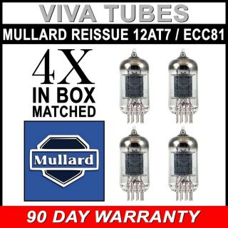 Mullard Reissue Ecc81 12at7 Gain Matched Quad (4) Vacuum Tubes