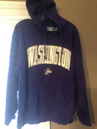 Washington Huskies Purple Hoodie Size L.