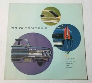 Vintage 1963 Oldsmobile Lithograph Sales Brochure Poster Jetfire