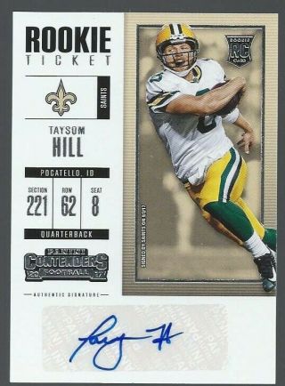 2017 Taysom Hill Panini Contenders 249 Rc Rookie Ticket Auto Autograph