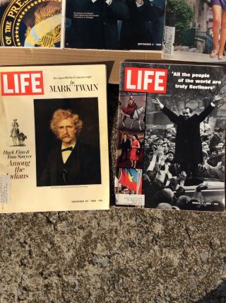 (12) Vintage Life Magazines 1968 - 69 Picasso Nixon,  Twain 2