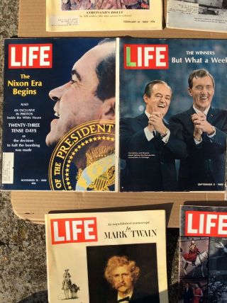(12) Vintage Life Magazines 1968 - 69 Picasso Nixon,  Twain 3