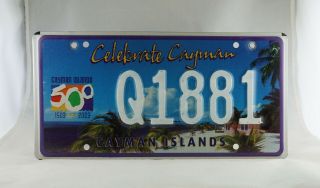 2003 Cayman Islands Passenger License Plate -