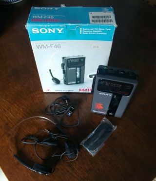 Sony Wm - F46 Fm/am Stereo Cassette Player Walkman Recorder Complete