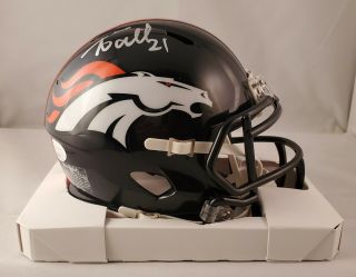 Aqib Talib Autographed Signed Mini Helmet Denver Broncos Jsa
