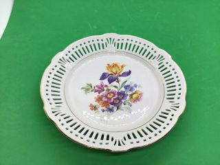 German Vintage Schwarzenhammer Reticulated Plate Floral Pattern