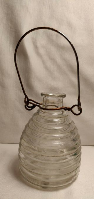 Antique / Vintage Glass Bee Wasp Catcher Trap Insect Hornet Fly