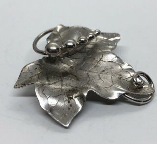 Vtg Sterling Silver Brooch Pin Pendant Maple Leaf Signed Carl Art Mid Century 3