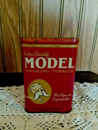 Vintage Model Pipe & Cigarette Smoking Tobacco Tin