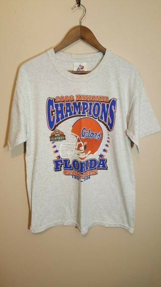 2006 Bcs National Champions Florida Gators Large T - Shirt Tri Lake
