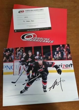 Jordan Staal Carolina Hurricanes Signed 8x10 Picture