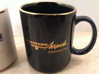 Vintage Downtown Airpark Oklahoma City Coffee Mugs “the Golden Tradition” 22kt