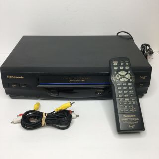 Panasonic PV - V4520 Omnivision 4 Head VCR Stereo Hi Fi Remote & RCA Cables 2