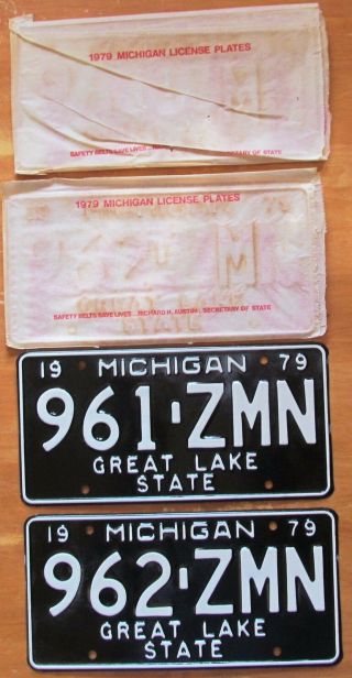 Michigan 1979 Single Plate Year Consecutive Number License Plates Quality